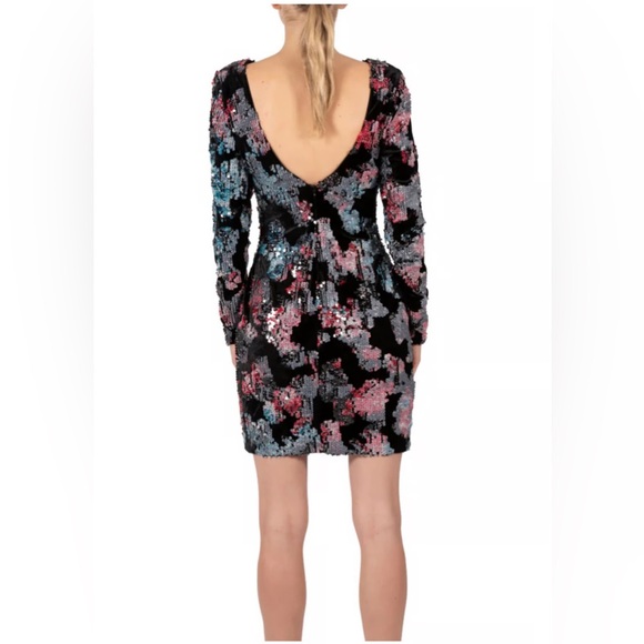 Dress the Population Lola Sequined Cocktail Long Sleeved Dress - Picture 5 of 7